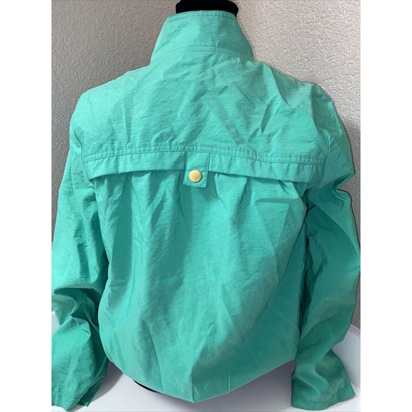 Chicos Zenergy Full Zip Jacket Size 0 (4/6) Green Zipper Pockets Casual Lined - Picture 2 of 9